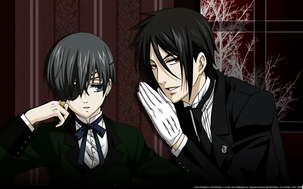 Ciel Phantomhive dan Sebastian Michaelis, tokoh utama dalam Black Butler Season 1