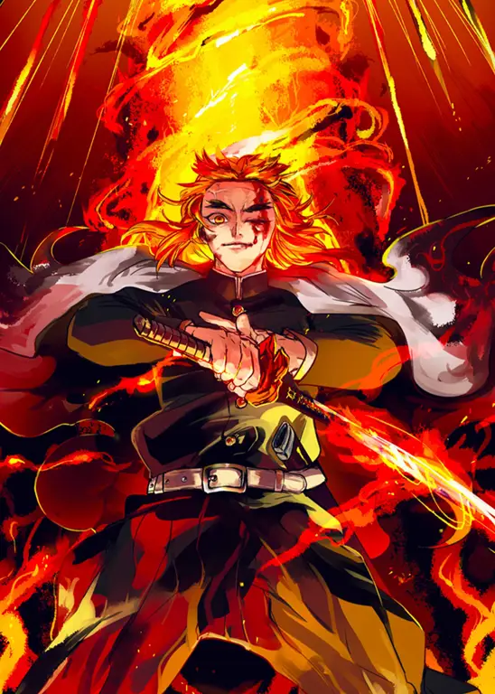 Gambar Rengoku Kyojuro dari Kimetsu no Yaiba