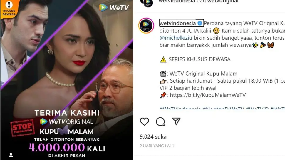 Gambar cuplikan adegan dari serial Kupu Kupu Malam