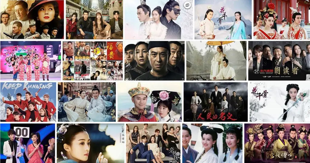 Logo berbagai platform streaming drama China, seperti WeTV, iQIYI, Viki, dan Netflix.