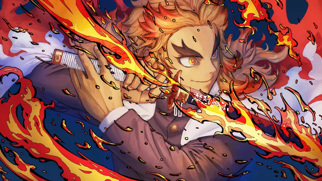 Gambar Rengoku Kyojuro, salah satu pilar Demon Slayer