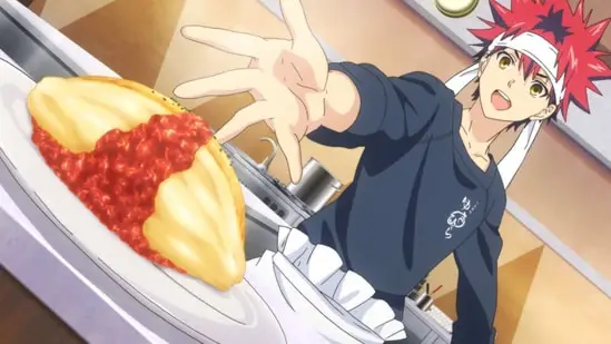 Gambar berbagai macam makanan lezat dalam Shokugeki no Soma