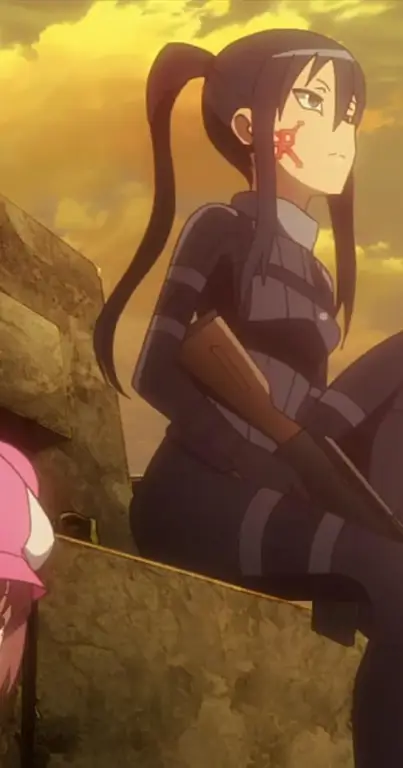 Gambar adegan aksi di Gun Gale Online