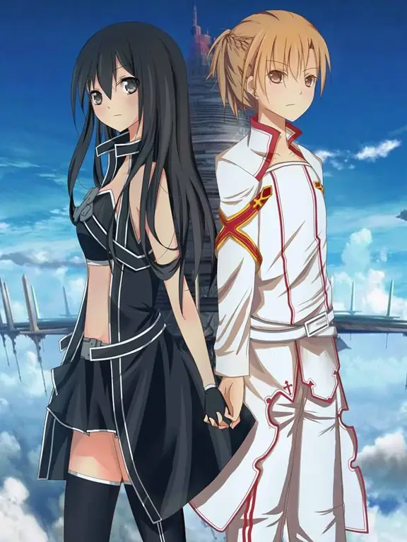 Gambar Kirito dan Asuna di Gun Gale Online