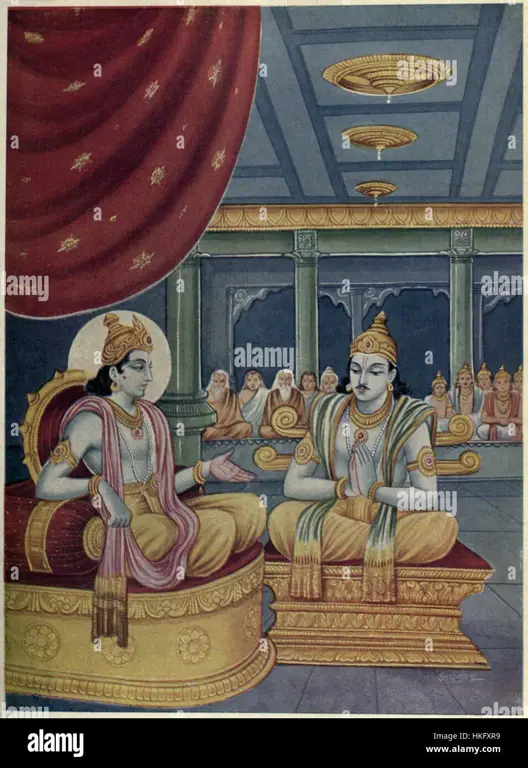 Arjuna berbicara dengan Krishna