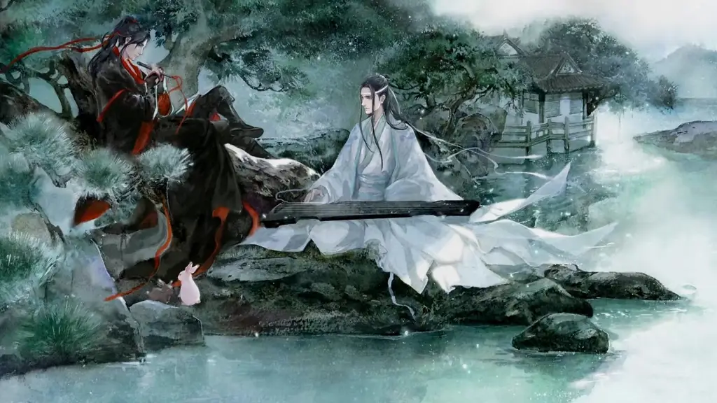 Foto Lan Wangji dan Wei Wuxian dari drama The Untamed