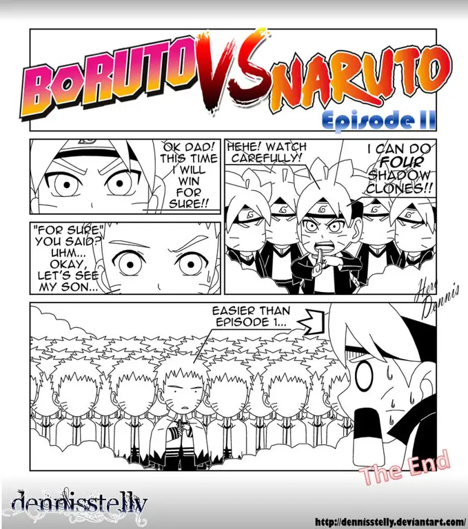 Naruto dan Boruto bertarung bersama