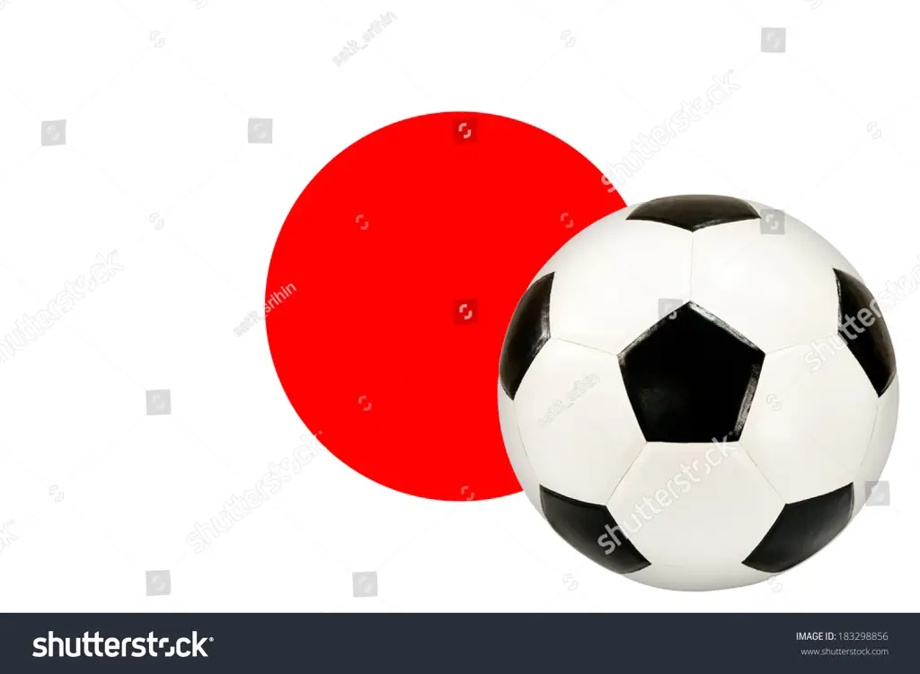 Bendera Jepang dengan bola sepak