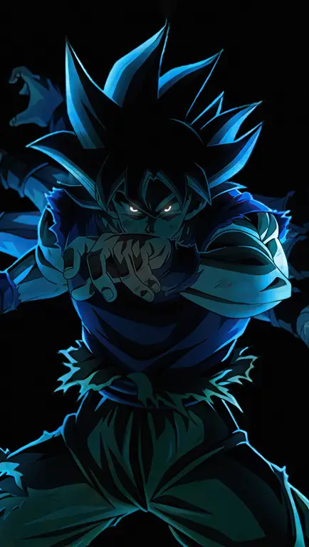 Gambar Goku menggunakan Ultra Instinct