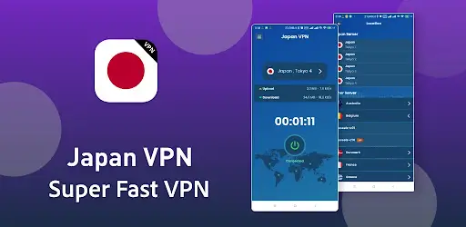 Peta Jepang yang menyoroti koneksi VPN ke berbagai kota