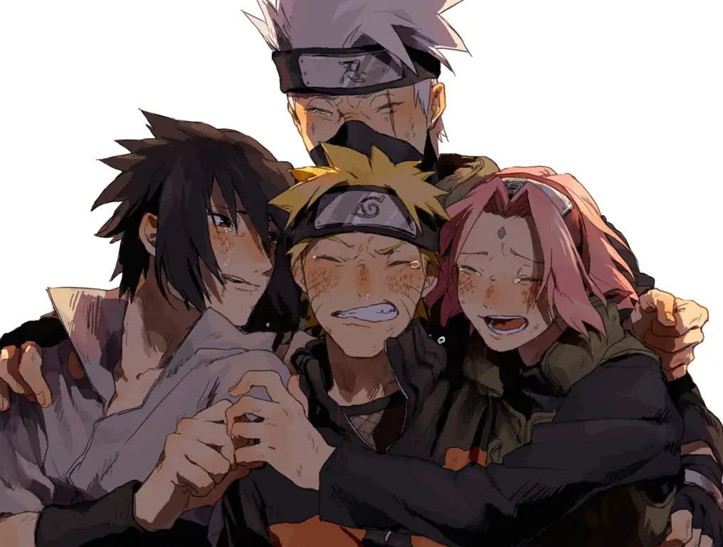 Tim 7 Naruto, Sasuke, Sakura, dan Kakashi