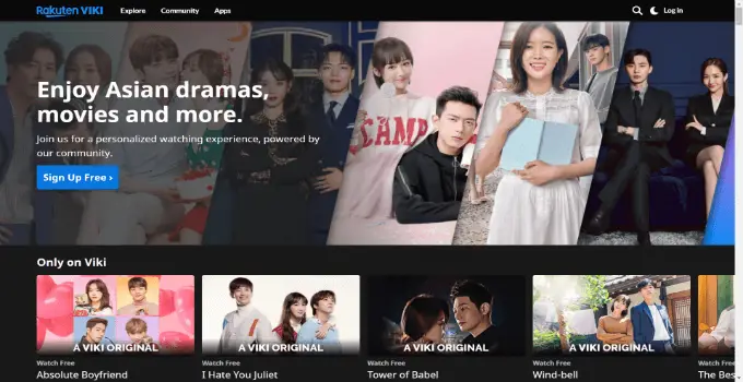 Antarmuka aplikasi streaming drama Korea