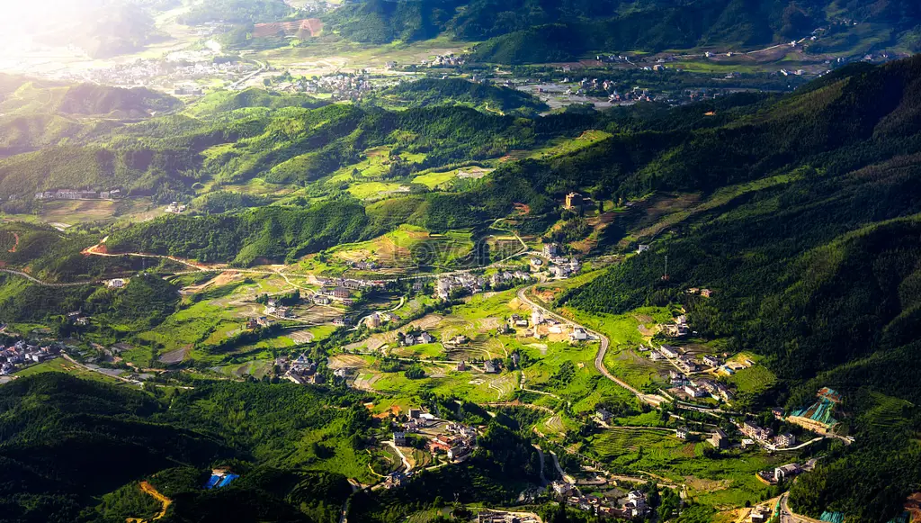 Foto pemandangan desa Gongjin yang indah