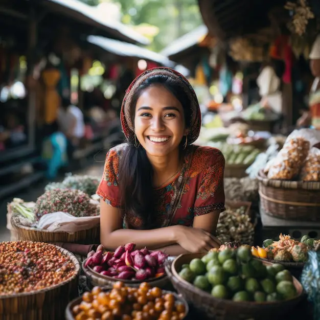 Suasana pasar tradisional di Indonesia