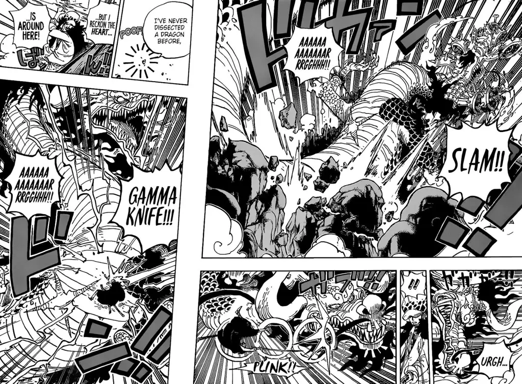 Gambar pertempuran di Onigashima di One Piece chapter 1005