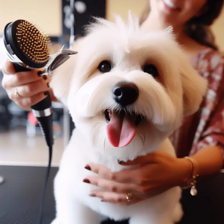 Proses perawatan dan membersihkan bulu anjing