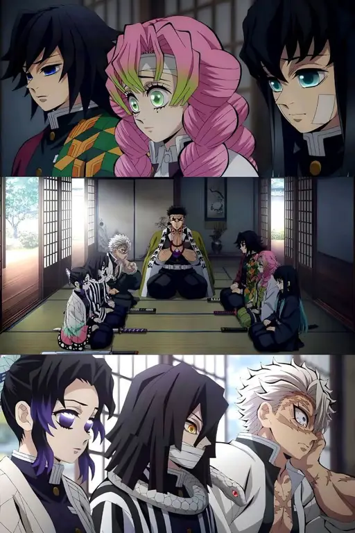 Gambar yang menampilkan gaya animasi khas Kimetsu no Yaiba, dengan detail dan efek visual yang memukau.