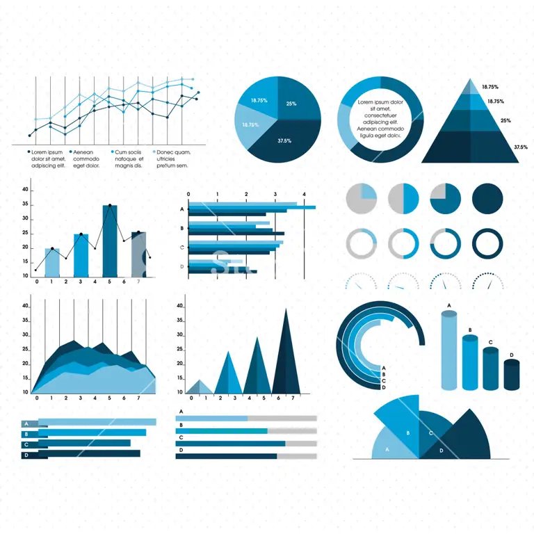 Grafik yang menunjukkan presentasi bisnis.