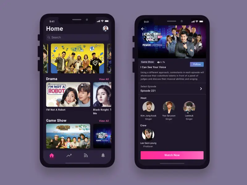 Antarmuka platform streaming drama Korea