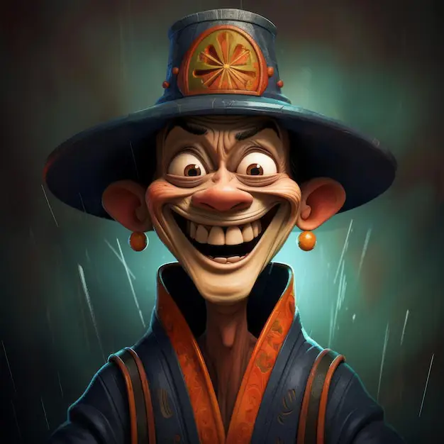 Gambar animasi modern yang menampilkan interpretasi jiangshi