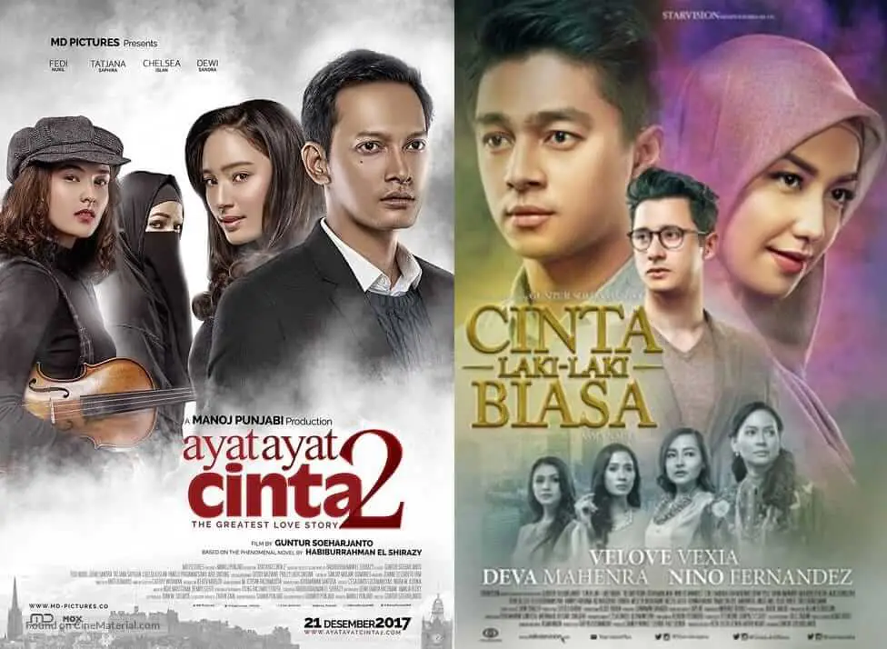 Poster berbagai film drama Indonesia