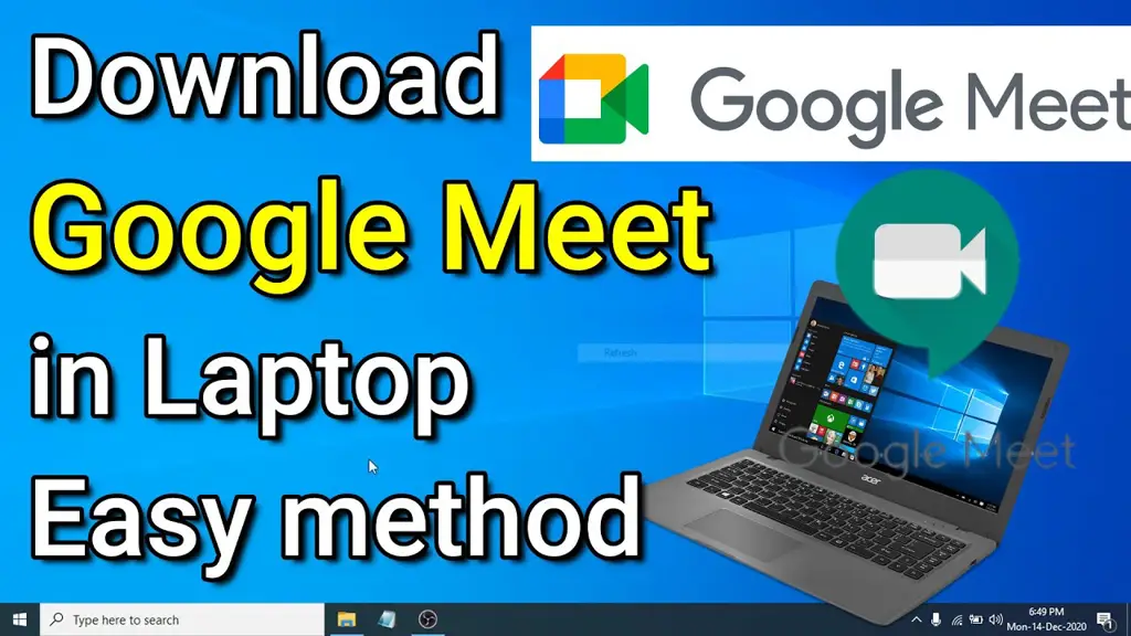 Seseorang menggunakan Google Meet di laptop