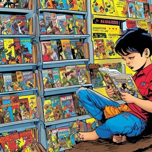 Seseorang sedang membaca komik di tabletnya.