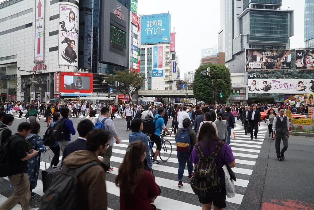 Persimpangan Shibuya yang ramai di Tokyo