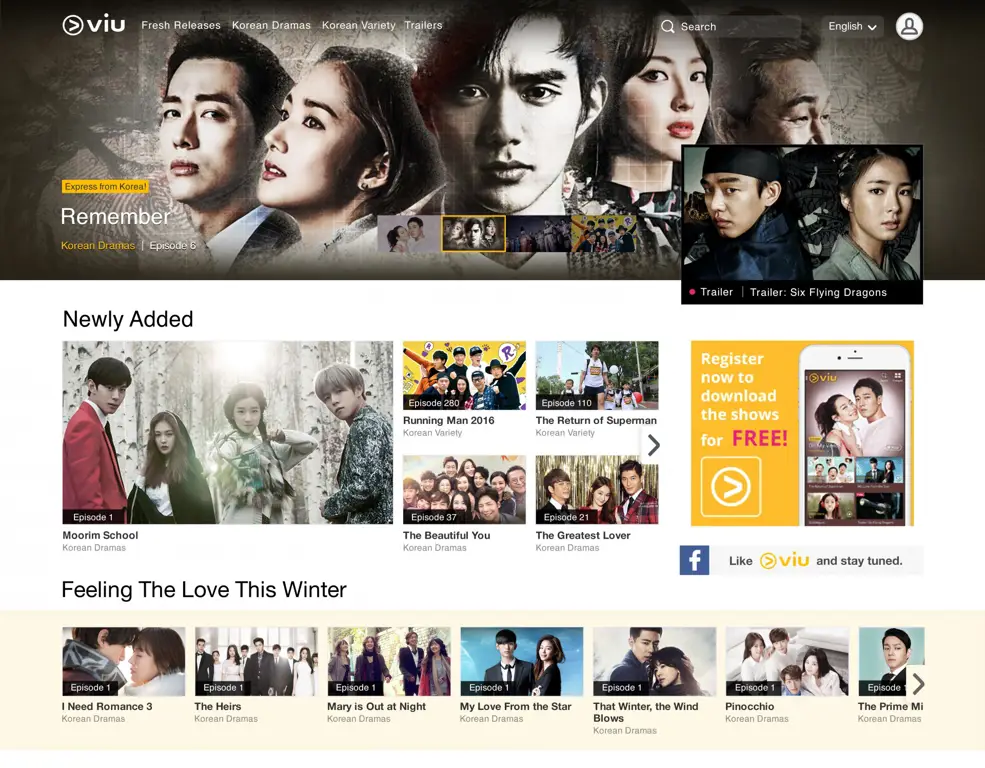 Antarmuka streaming drama Korea