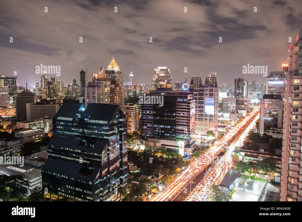 Gambar pemandangan kota Bangkok yang modern