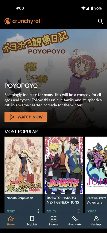 Bagan perbandingan berbagai aplikasi streaming anime